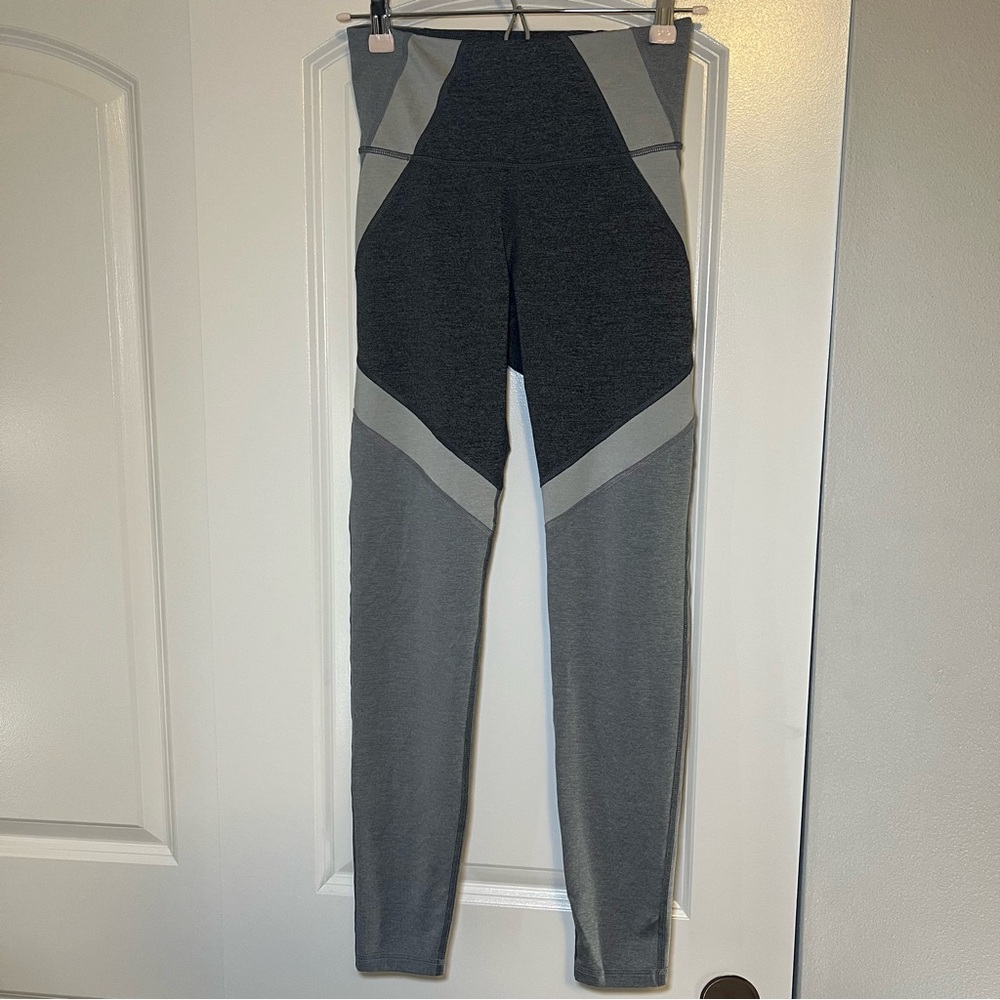 Gray and Black Colorblock Active Leggings